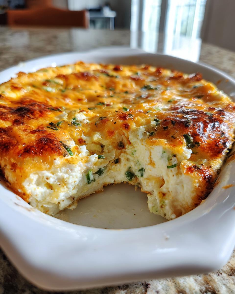 Close-up of a baked popper dip in a white dish, showing a golden-brown cheesy top and creamy interior.