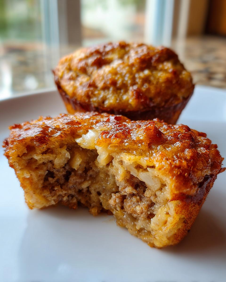 Close-up of a McGriddle Bites muffin cut in half showing sausage filling inside the sweet, syrupy exterior.