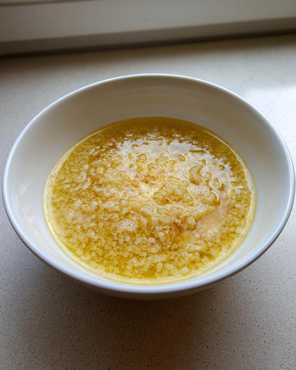 Close-up of a white bowl filled with simple pastina soup italian penicillin, showing small pasta in a rich, yellow broth.
